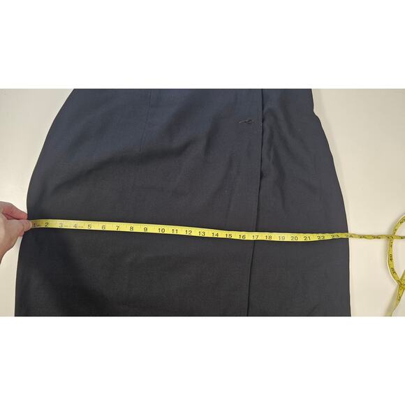 The avenue vintage sz 16 lined black wrap skirt classic modest casual midi - Picture 5 of 8
